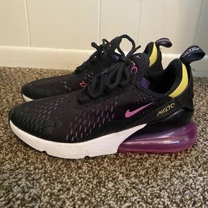 Nike Air Max 270 Hyper Magenta Black/Purple/Yellow 943345-005 Size 5Y